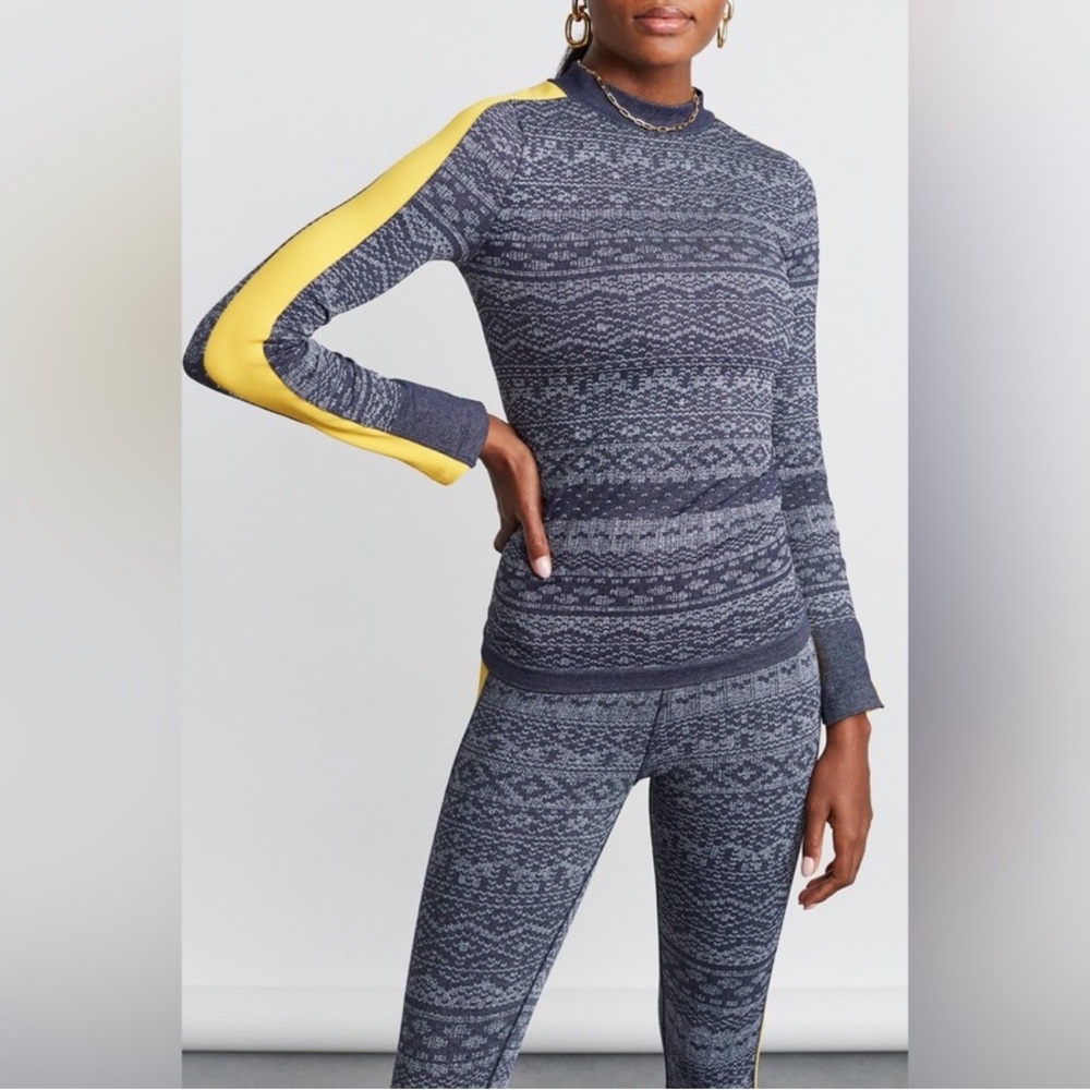 Avocado x Bandier - Fair Isle Mock Neck Long Sleeve Top